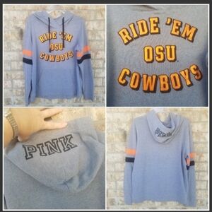 Oklahoma State University GRAY Cowboys Hoodie (Women M)PINK V.S. Sweatshirt